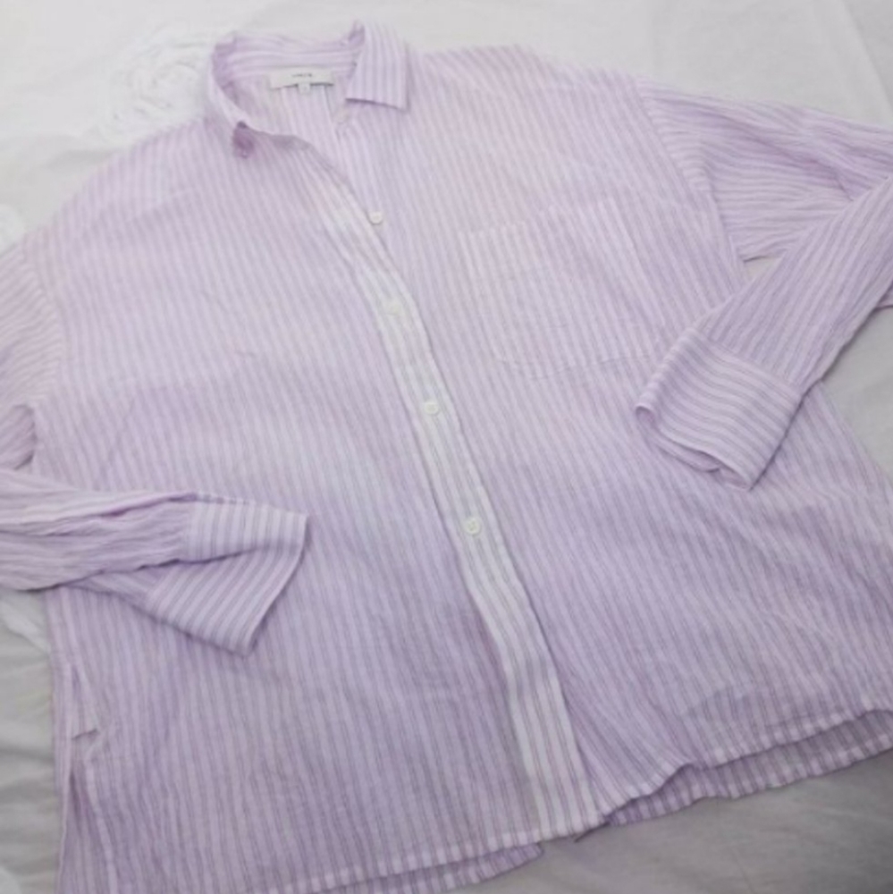 Cotton Blend Patch Chest Pocket Long Sleeves Top - Picture 3 of 9